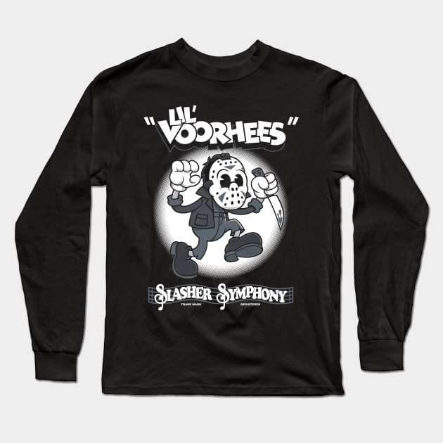 Lil' Voorhees - Creepy Cute Horror - Vintage Cartoon Rubberhose Slasher Long Sleeve T-Shirt by Nemons